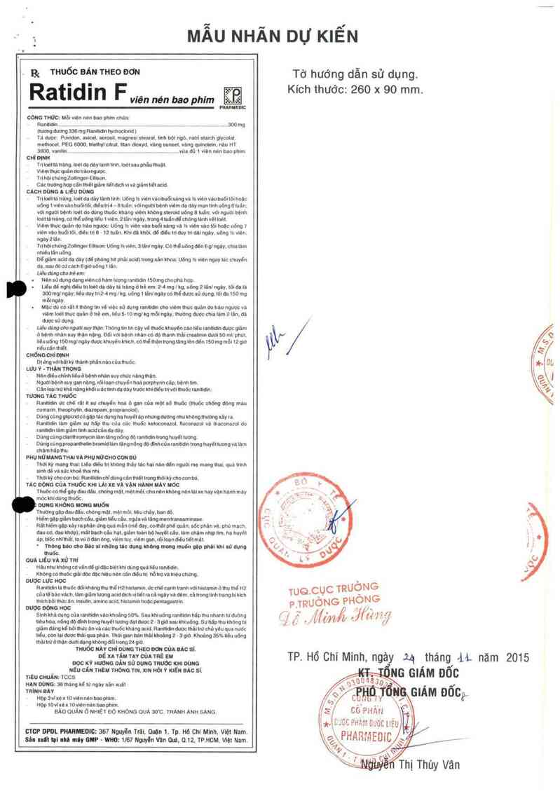 thông tin, cách dùng, giá thuốc Ratidin F - ảnh 3