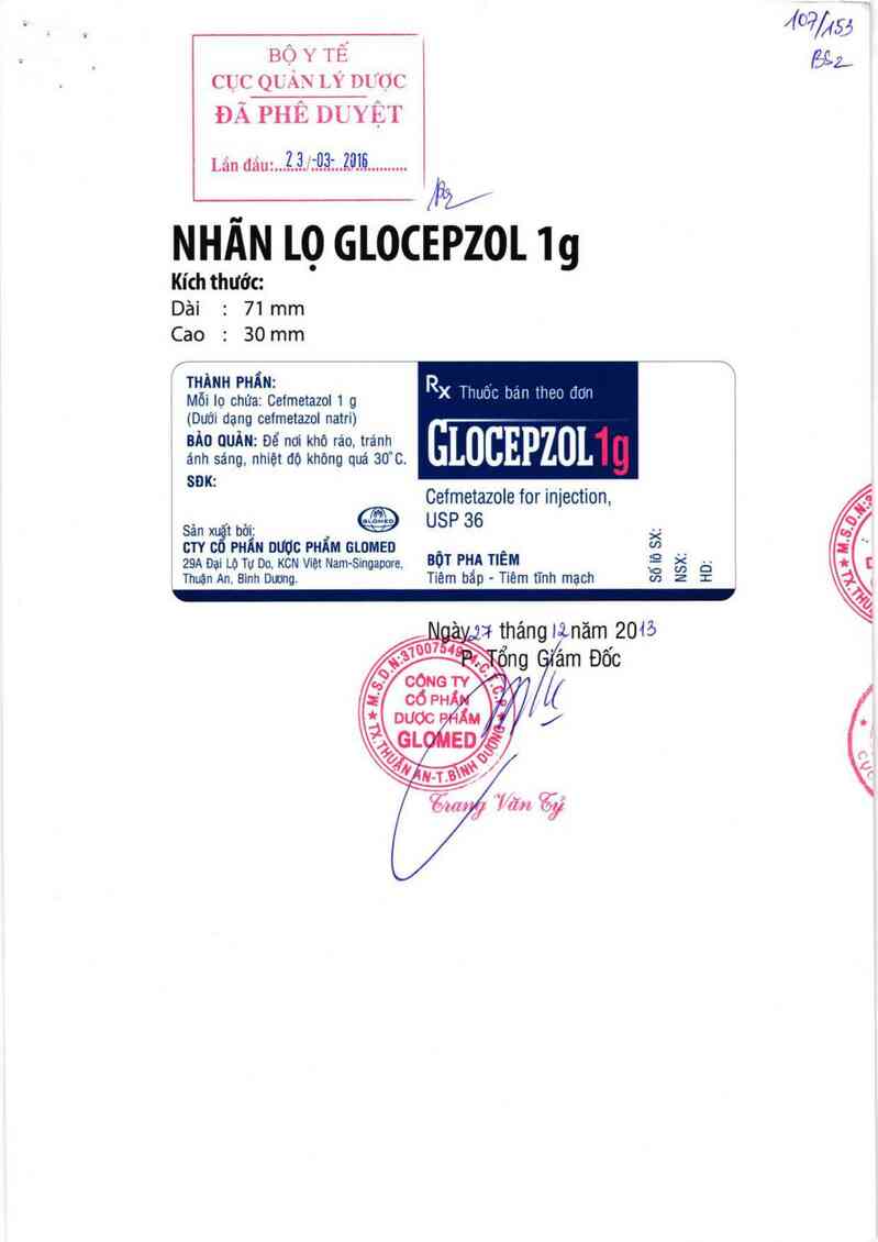 thông tin, cách dùng, giá thuốc Glocepzol 1g - ảnh 0