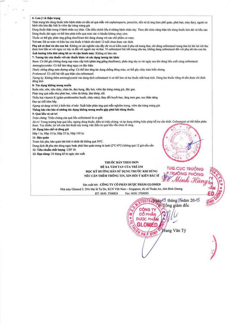 thông tin, cách dùng, giá thuốc Glocepzol 1g - ảnh 6