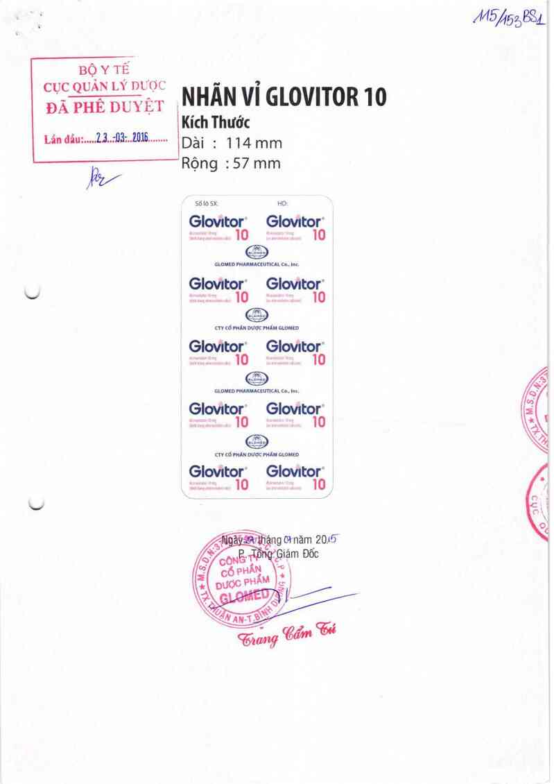 thông tin, cách dùng, giá thuốc Glovitor 10 - ảnh 0