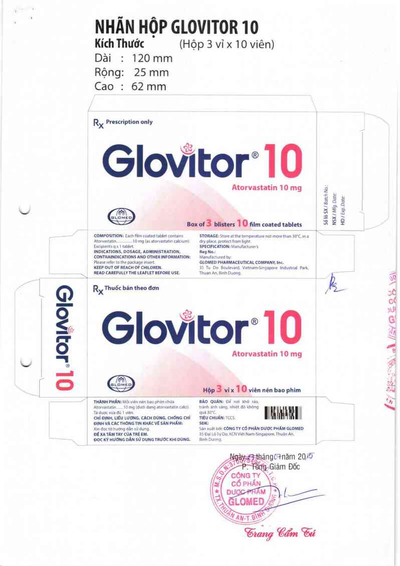 thông tin, cách dùng, giá thuốc Glovitor 10 - ảnh 1