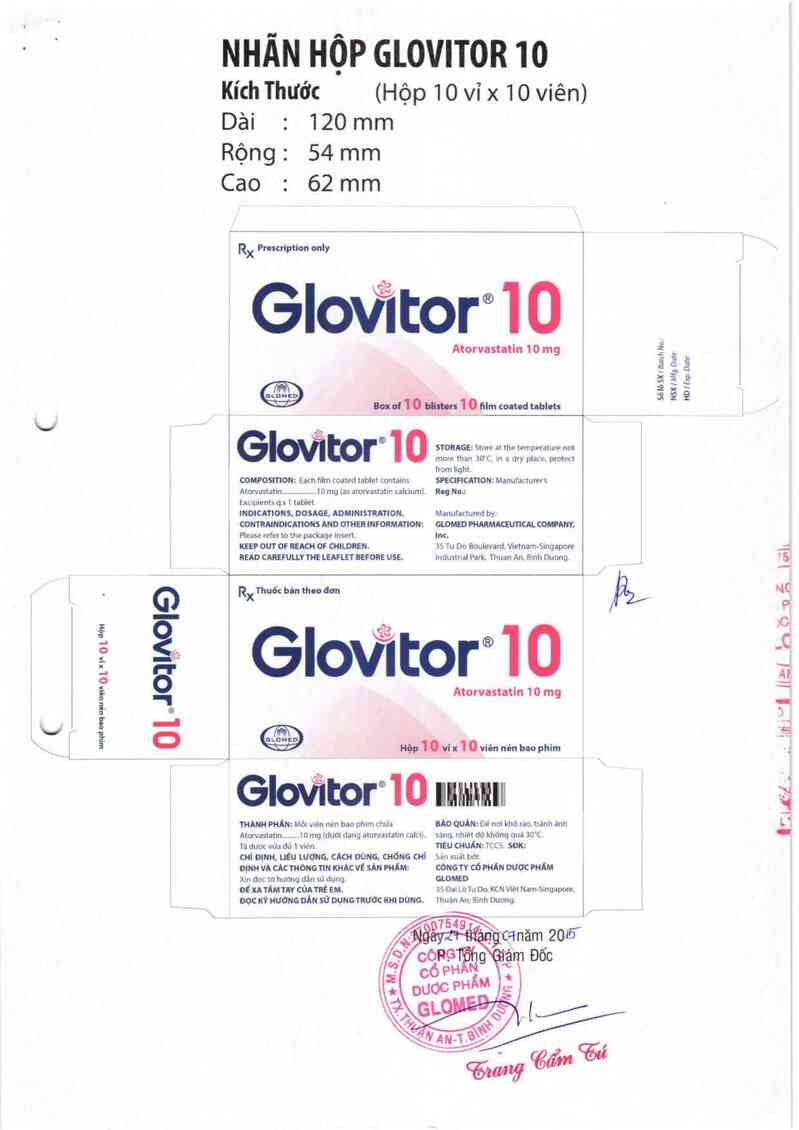thông tin, cách dùng, giá thuốc Glovitor 10 - ảnh 2