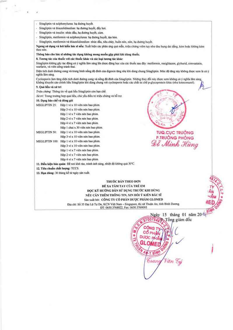thông tin, cách dùng, giá thuốc Megliptin 25 - ảnh 13