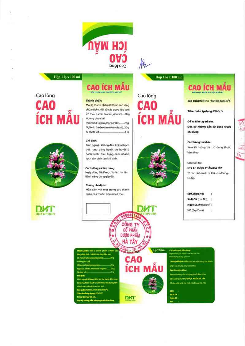 thông tin, cách dùng, giá thuốc Cao ích mẫu - ảnh 1
