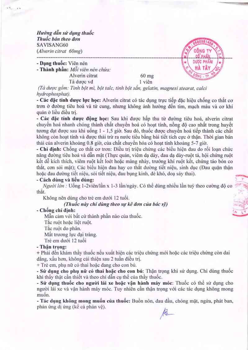 thông tin, cách dùng, giá thuốc Savisang60 - ảnh 1