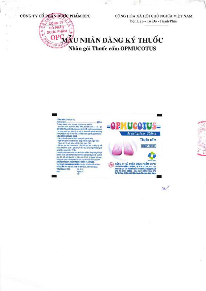 thông tin, cách dùng, giá thuốc Opmucotus - ảnh 1