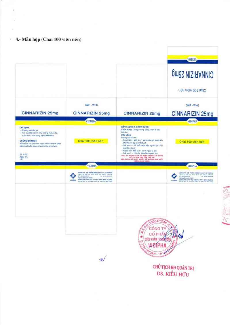 thông tin, cách dùng, giá thuốc Cinnarizin 25mg - ảnh 2