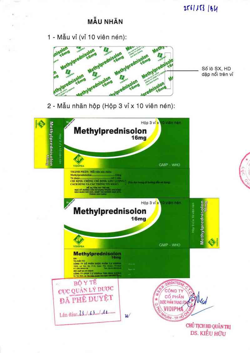 thông tin, cách dùng, giá thuốc Methylprednisolon 16mg - ảnh 0