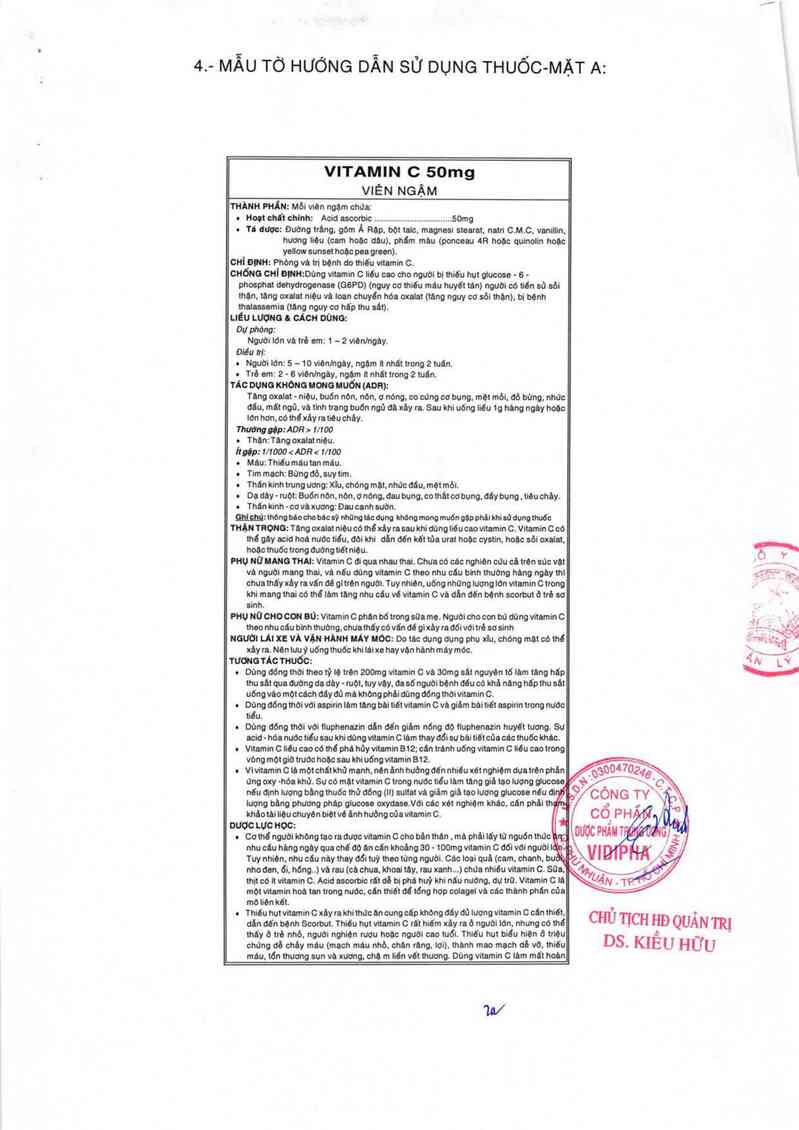 thông tin, cách dùng, giá thuốc vitamin C - ảnh 1