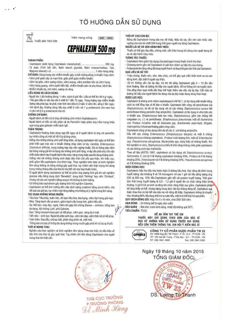 thông tin, cách dùng, giá thuốc Cephalexin 500 mg - ảnh 4