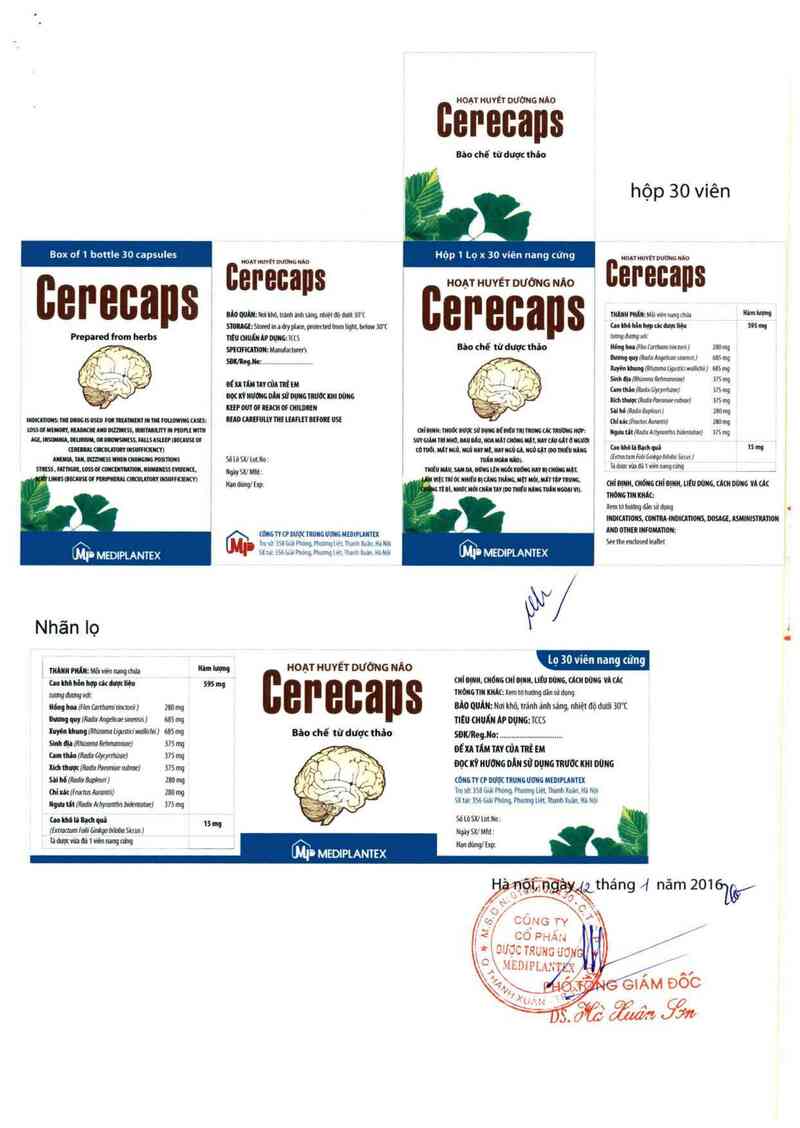 thông tin, cách dùng, giá thuốc Cerecaps - ảnh 3