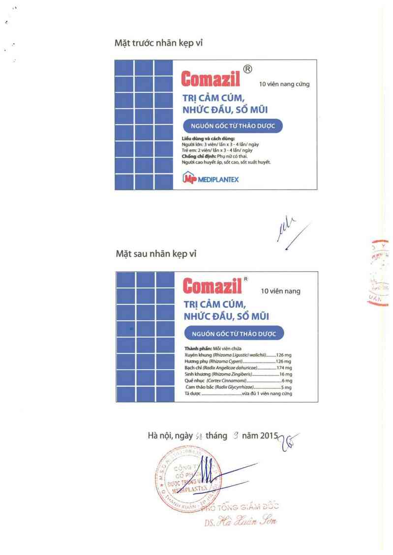 thông tin, cách dùng, giá thuốc Comazil - ảnh 1