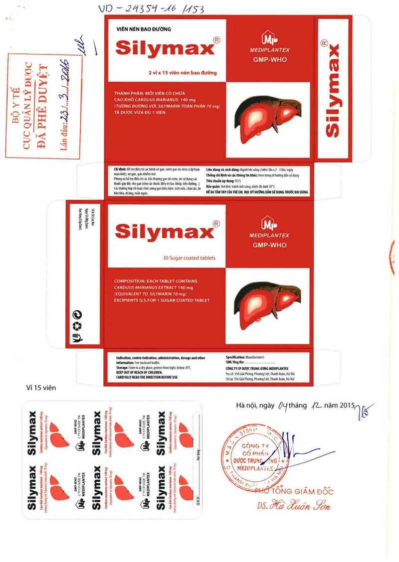 thông tin, cách dùng, giá thuốc Silymax - ảnh 0