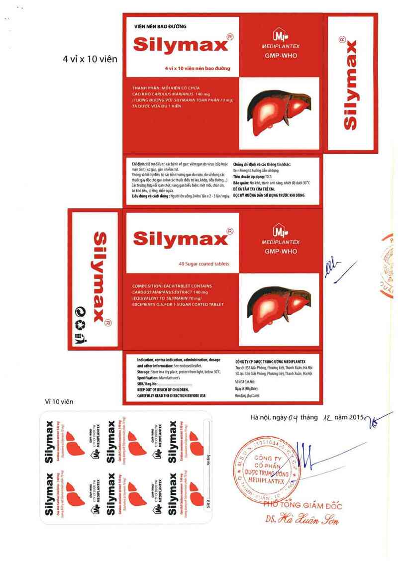thông tin, cách dùng, giá thuốc Silymax - ảnh 1