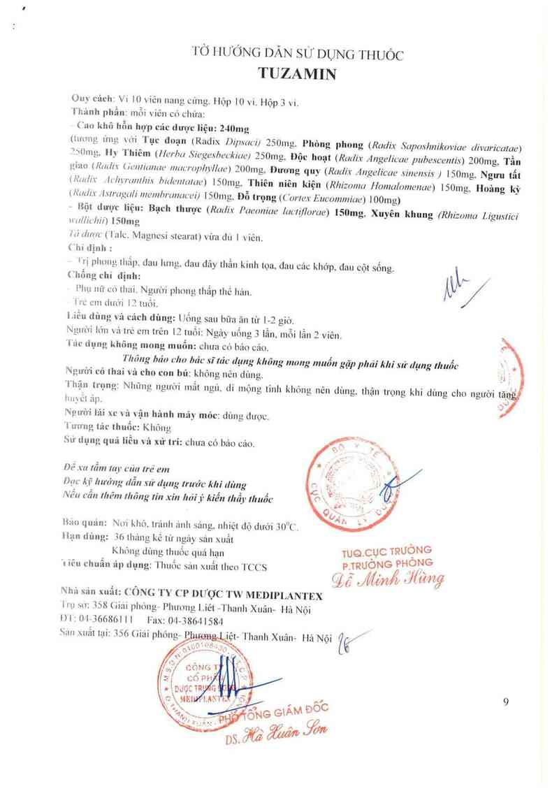 thông tin, cách dùng, giá thuốc Tuzamin - ảnh 2