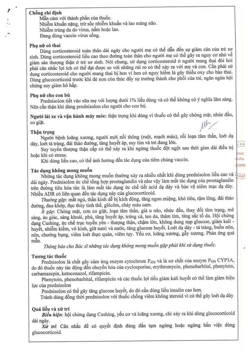thông tin, cách dùng, giá thuốc Prednisolon - ảnh 12