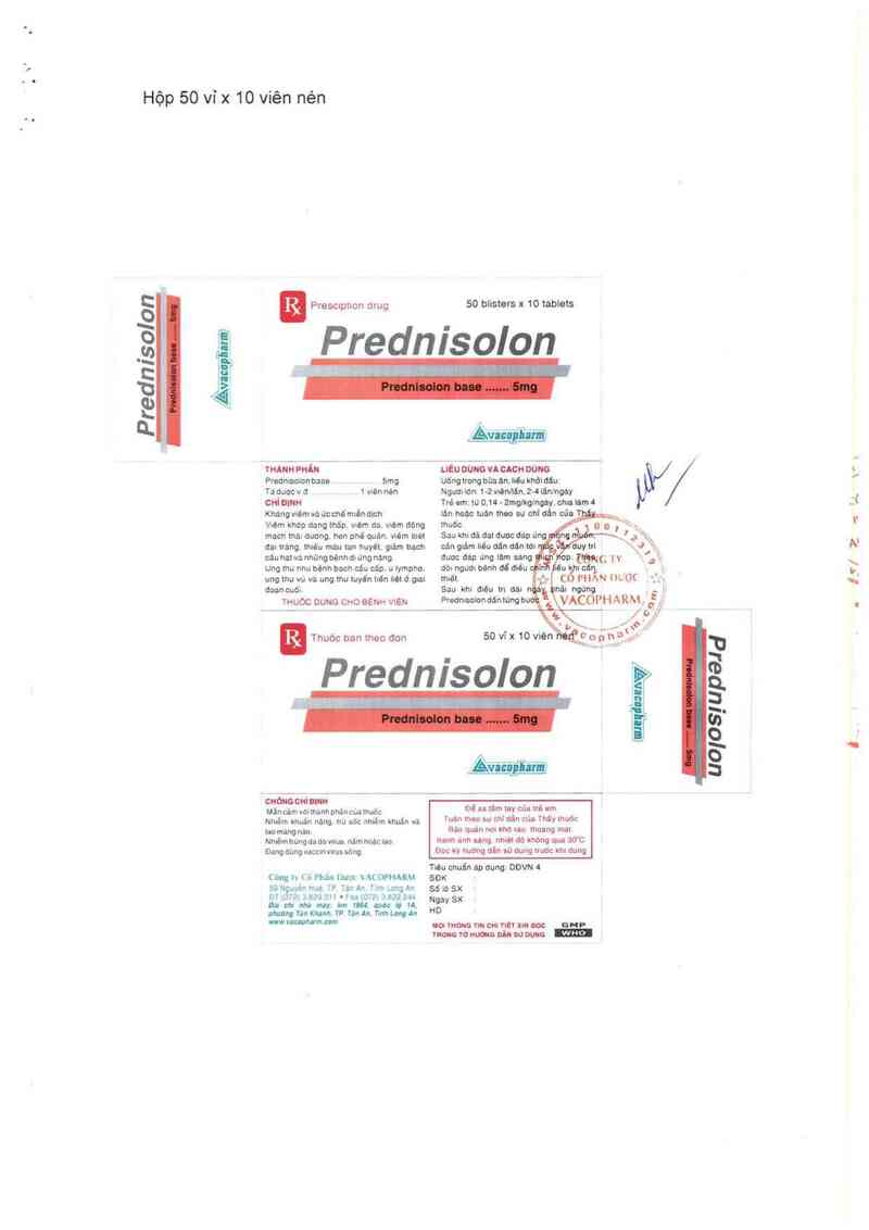 thông tin, cách dùng, giá thuốc Prednisolon - ảnh 2