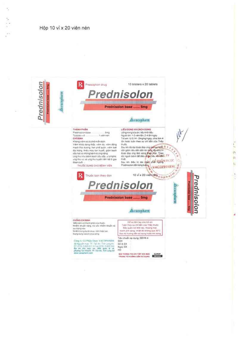 thông tin, cách dùng, giá thuốc Prednisolon - ảnh 4