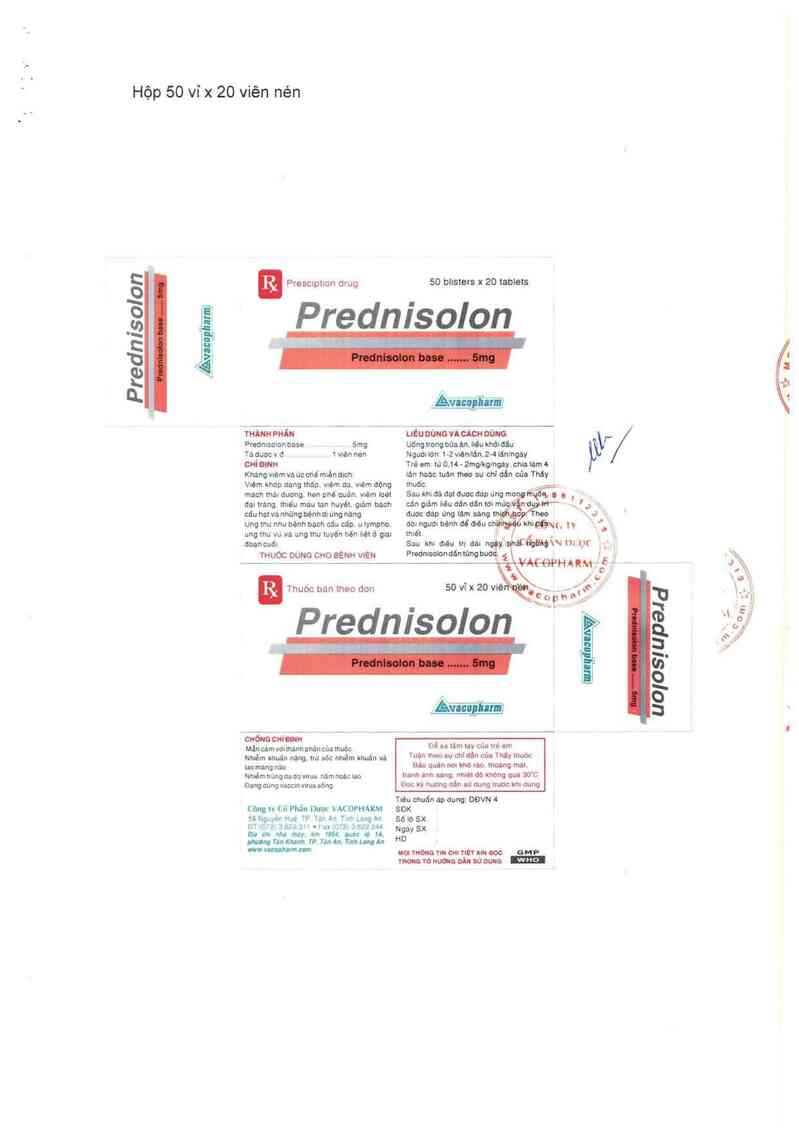 thông tin, cách dùng, giá thuốc Prednisolon - ảnh 5