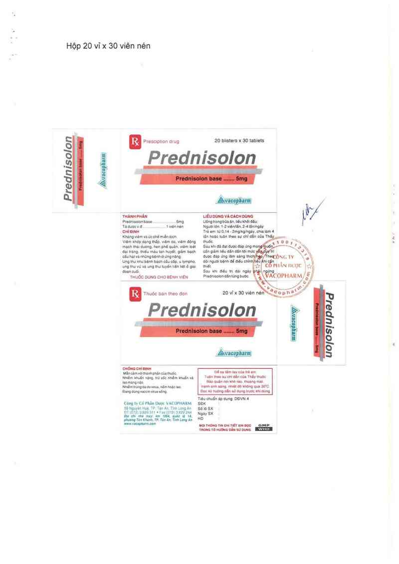 thông tin, cách dùng, giá thuốc Prednisolon - ảnh 7