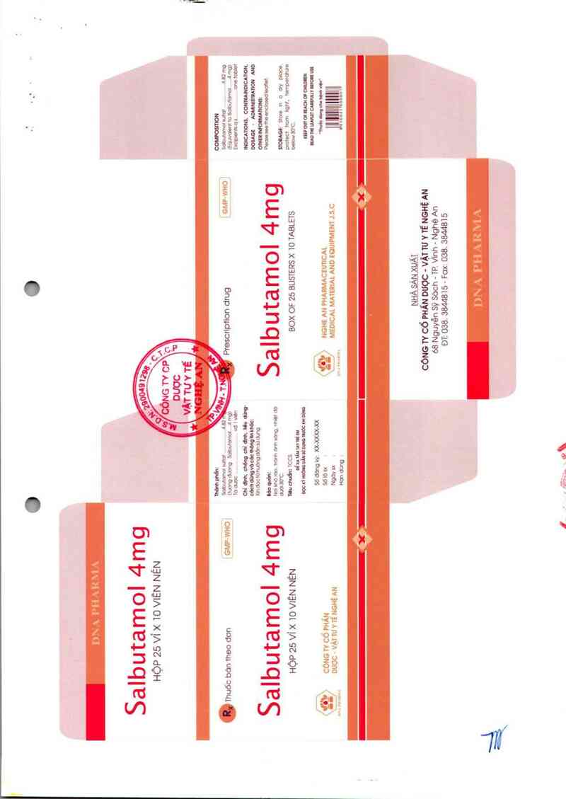 thông tin, cách dùng, giá thuốc Salbutamol 4mg - ảnh 1