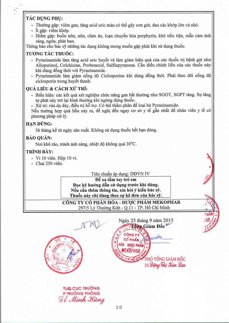 thông tin, cách dùng, giá thuốc Pyrazinamide 500mg - ảnh 4