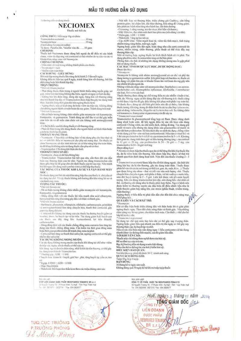 thông tin, cách dùng, giá thuốc Neciomex - ảnh 1