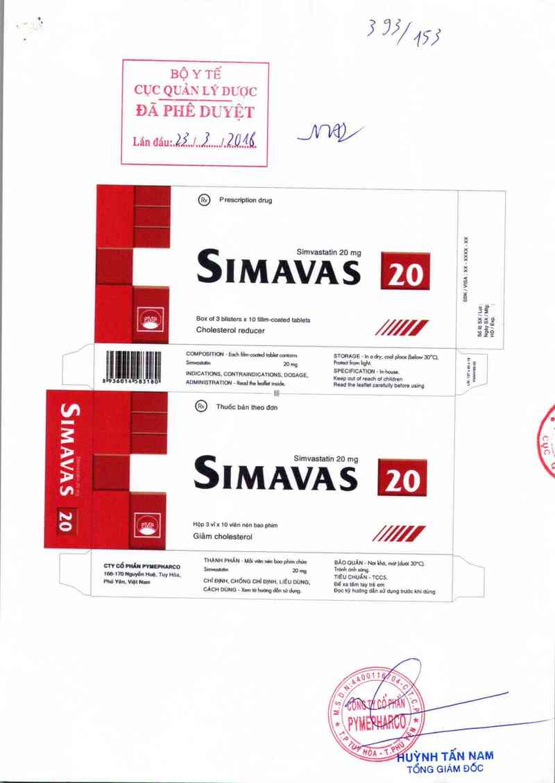 thông tin, cách dùng, giá thuốc Simavas 20 - ảnh 0