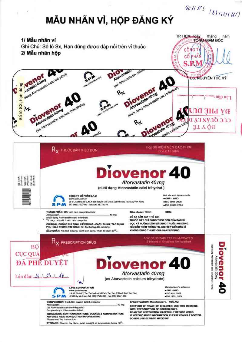 thông tin, cách dùng, giá thuốc Diovenor 40 - ảnh 0