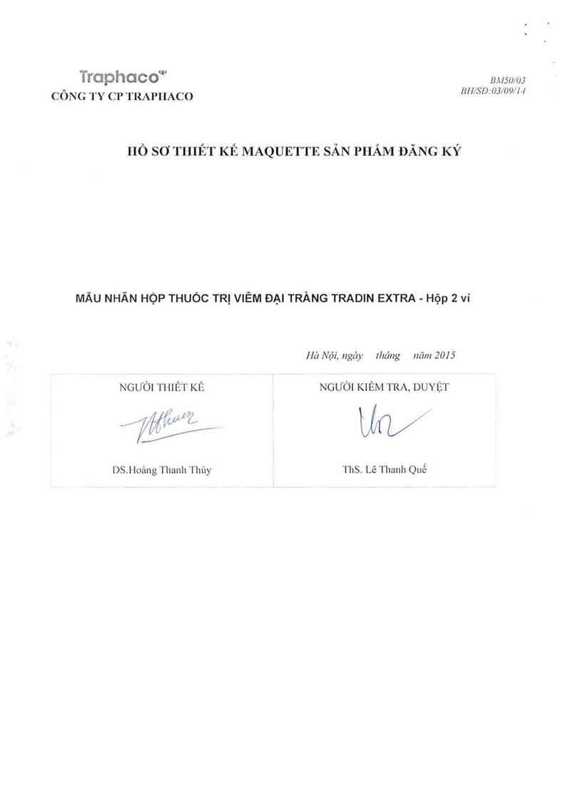 thông tin, cách dùng, giá thuốc Thuốc trị viêm đại tràng Tradin extra - ảnh 1