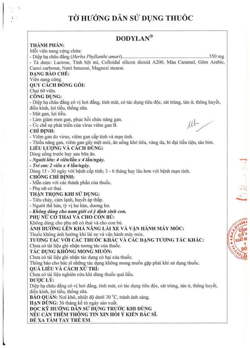 thông tin, cách dùng, giá thuốc Dodylan - ảnh 1