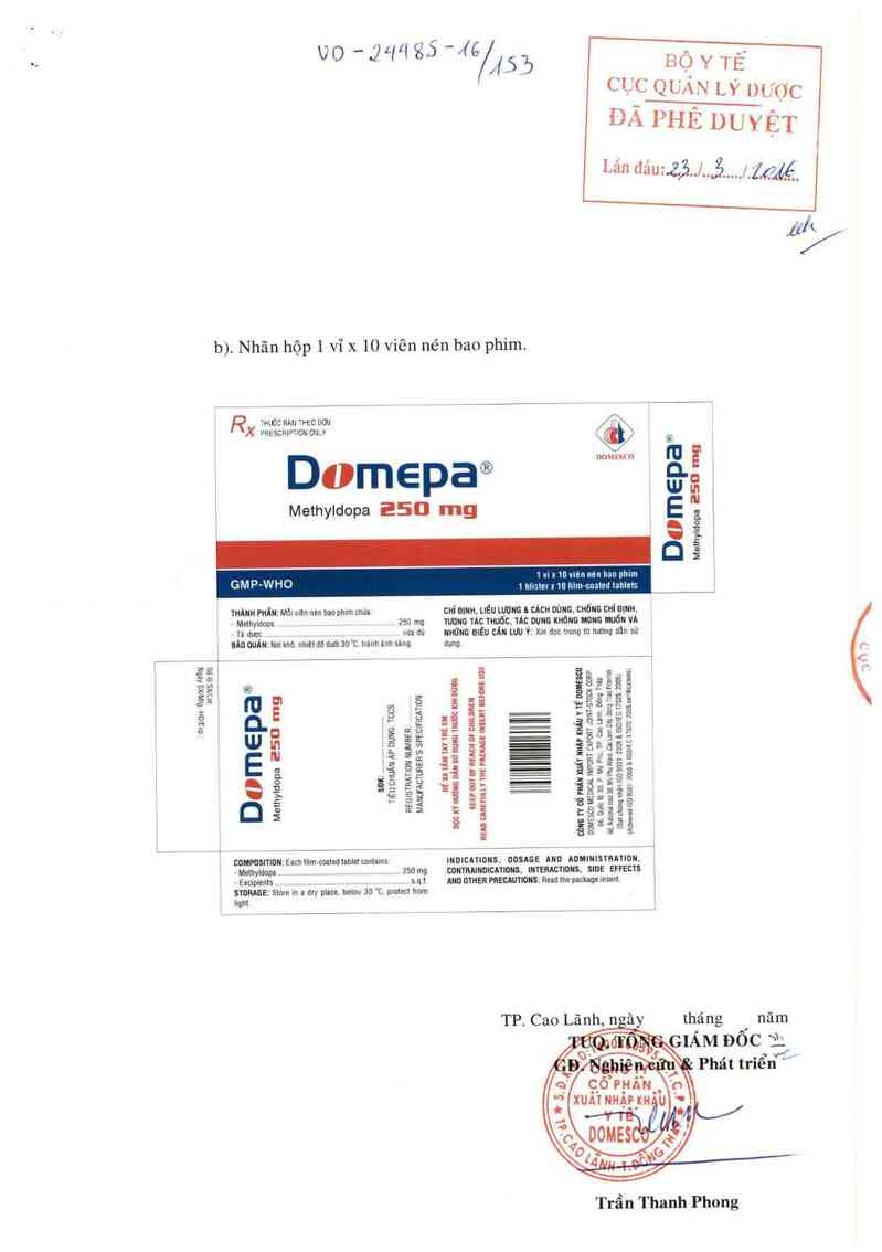 thông tin, cách dùng, giá thuốc Domepa 250 mg - ảnh 0