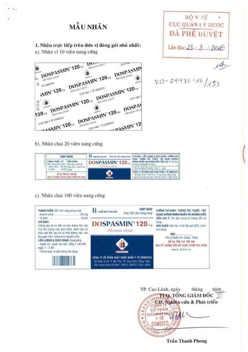thông tin, cách dùng, giá thuốc Dospasmin 120 mg - ảnh 0