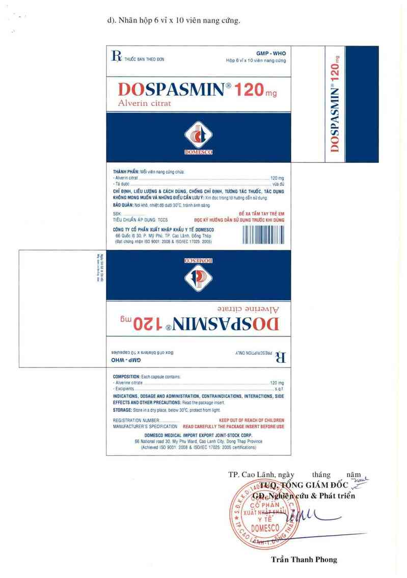 thông tin, cách dùng, giá thuốc Dospasmin 120 mg - ảnh 4