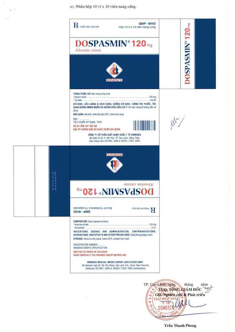 thông tin, cách dùng, giá thuốc Dospasmin 120 mg - ảnh 5