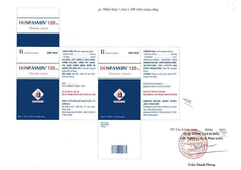 thông tin, cách dùng, giá thuốc Dospasmin 120 mg - ảnh 7