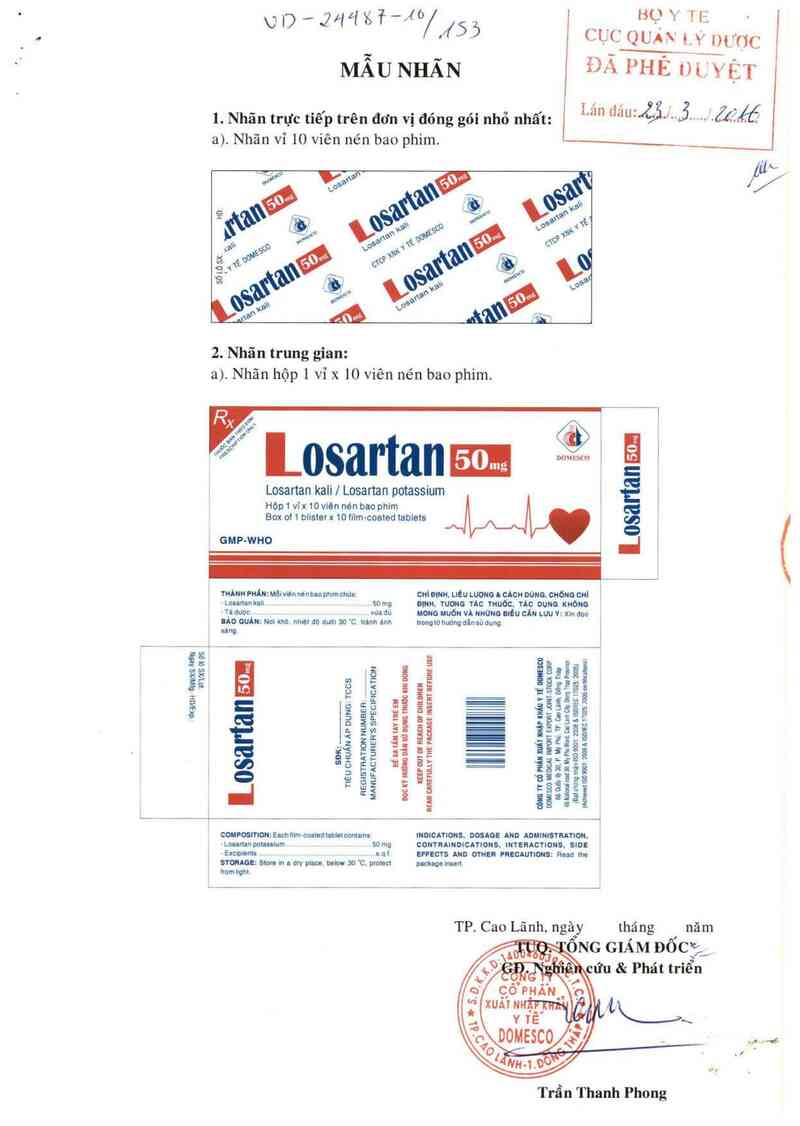 thông tin, cách dùng, giá thuốc Losartan 50 mg - ảnh 0