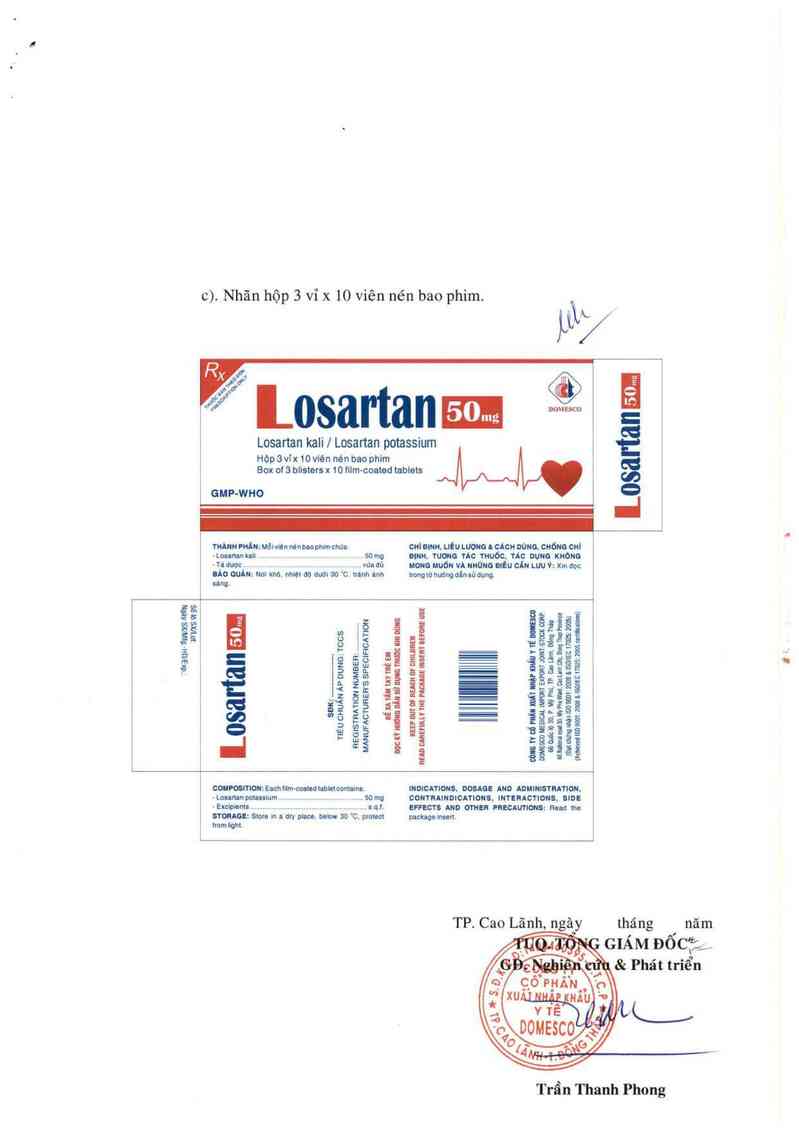 thông tin, cách dùng, giá thuốc Losartan 50 mg - ảnh 2