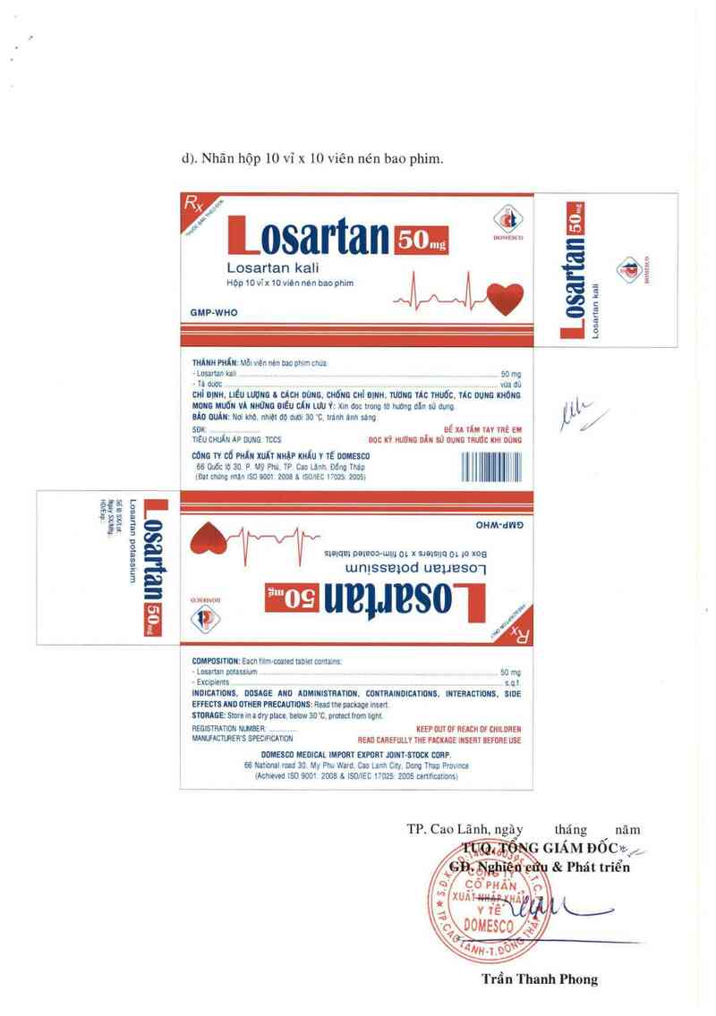 thông tin, cách dùng, giá thuốc Losartan 50 mg - ảnh 3