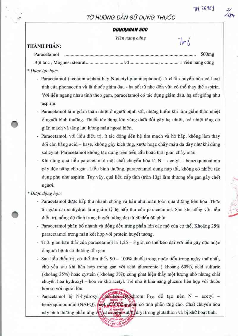 thông tin, cách dùng, giá thuốc Dianragan 500 - ảnh 2