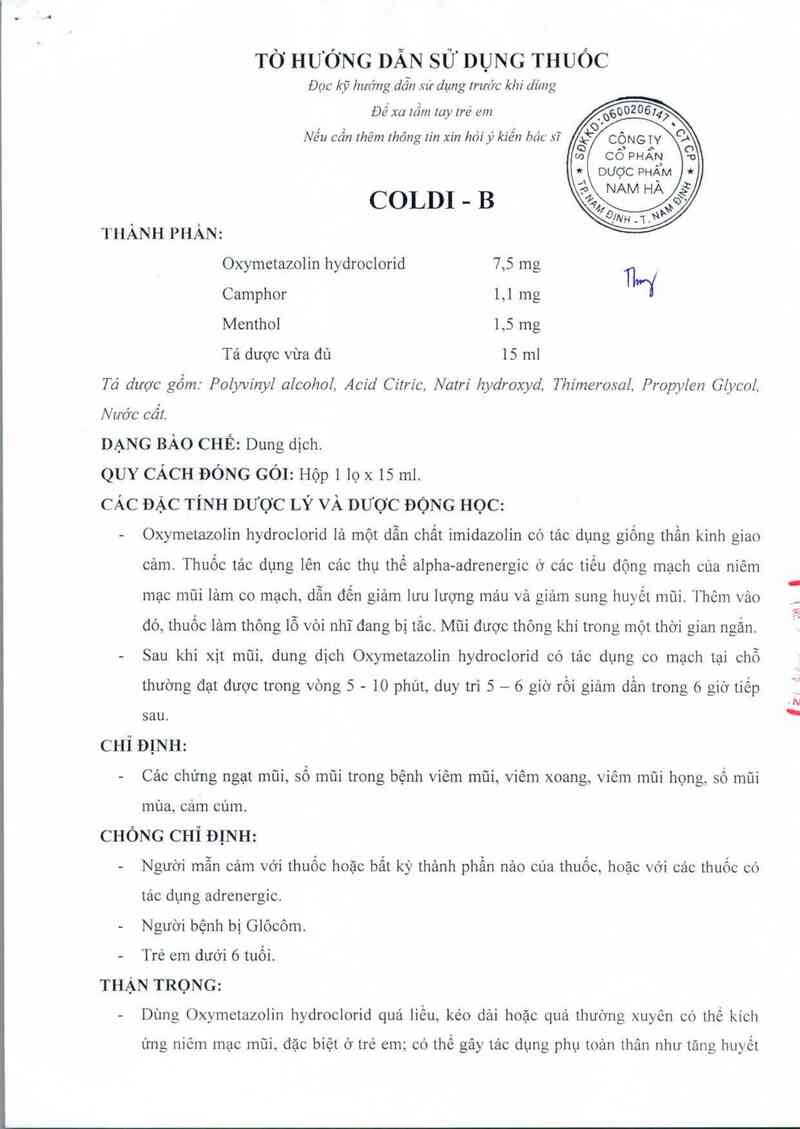 thông tin, cách dùng, giá thuốc Coldi-B - ảnh 2