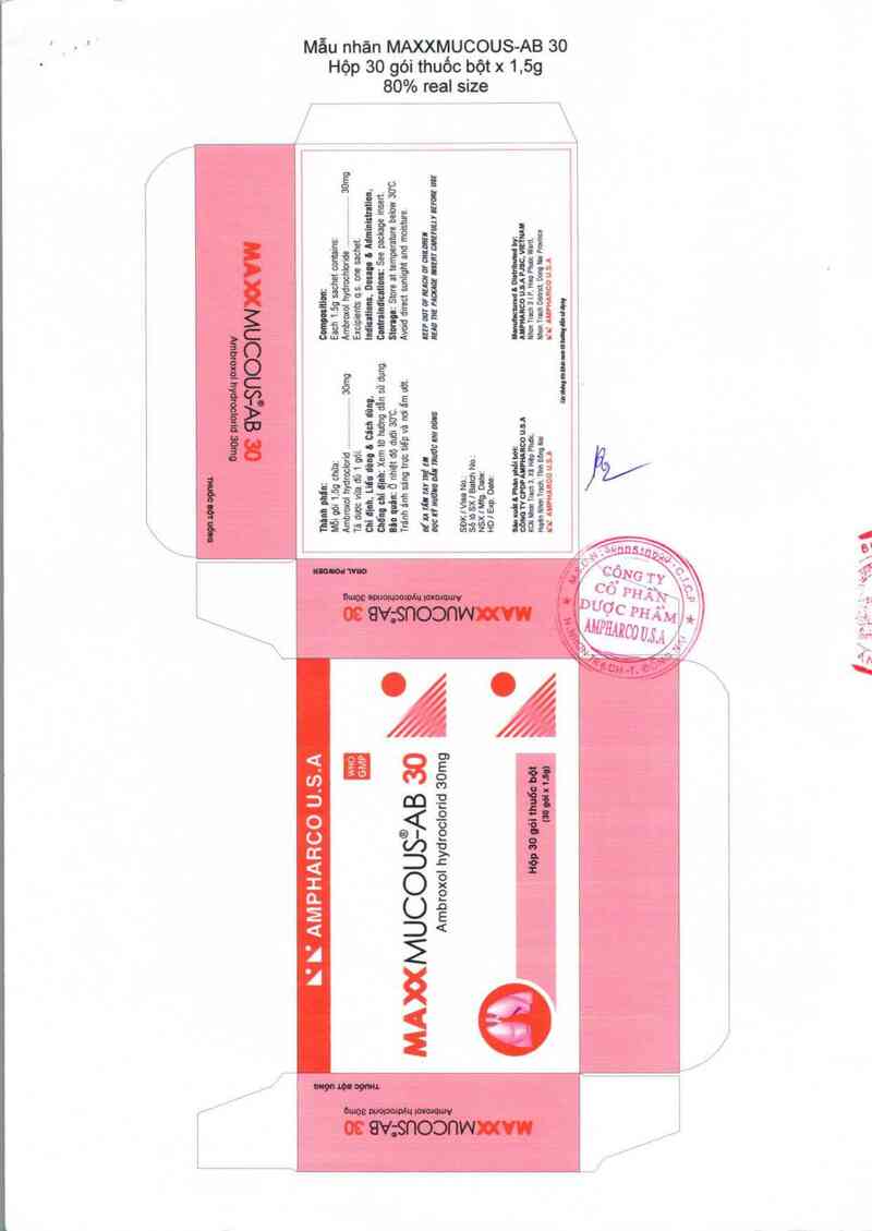 thông tin, cách dùng, giá thuốc Maxxmucous-AB 30 - ảnh 1