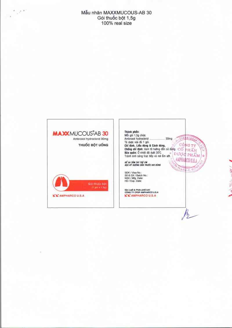 thông tin, cách dùng, giá thuốc Maxxmucous-AB 30 - ảnh 3
