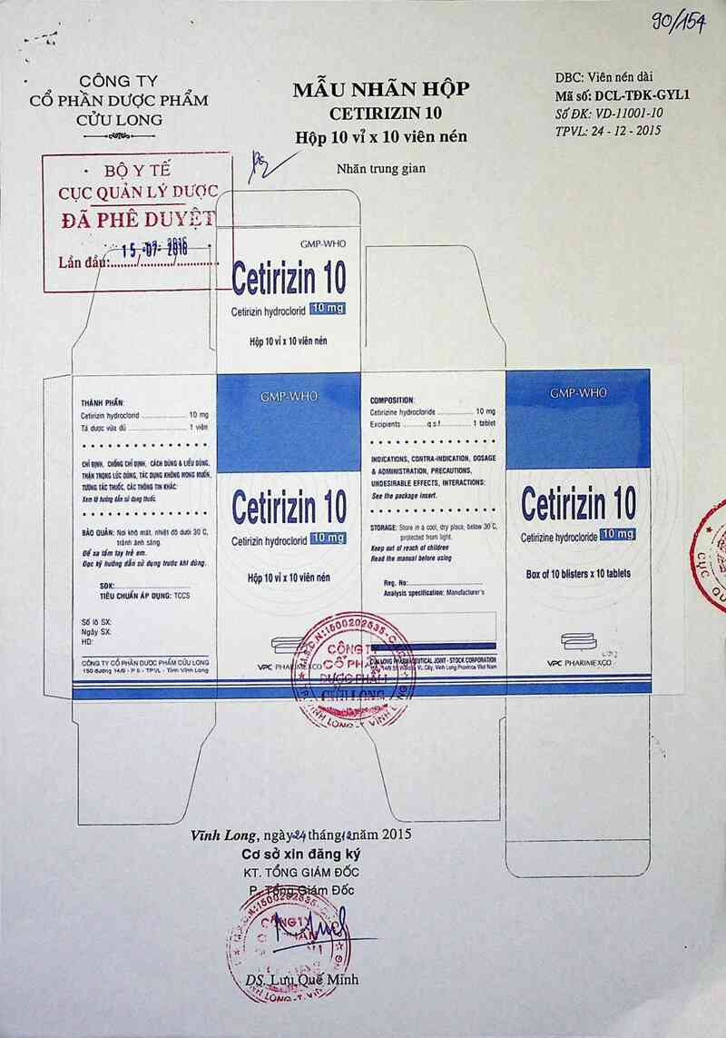 thông tin, cách dùng, giá thuốc Cetirizin 10 - ảnh 0
