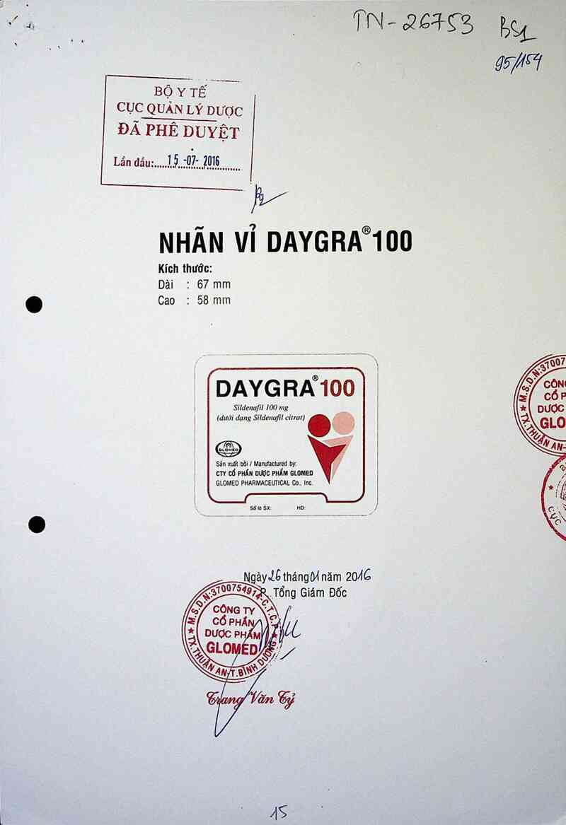 thông tin, cách dùng, giá thuốc Daygra 100 - ảnh 0