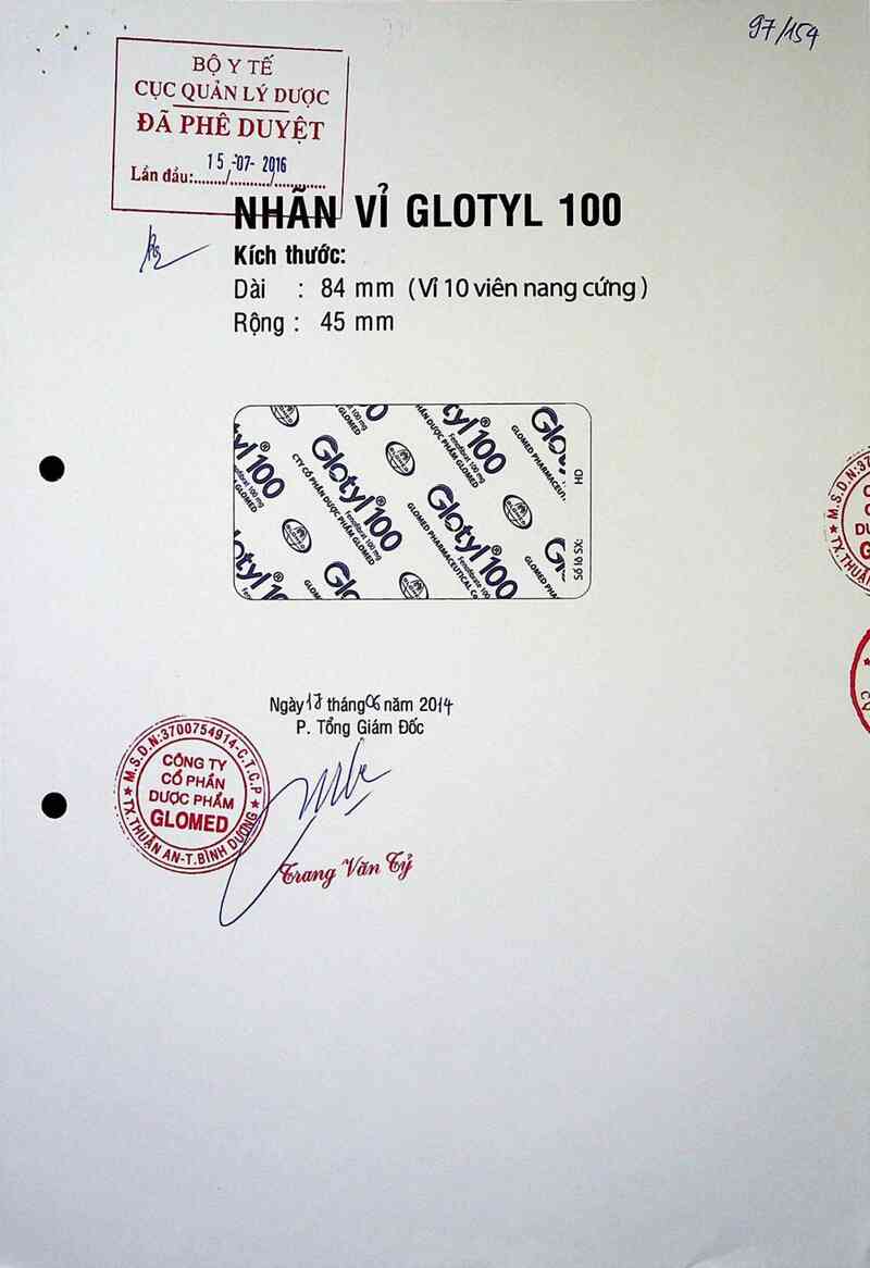 thông tin, cách dùng, giá thuốc Glotyl 100 - ảnh 0