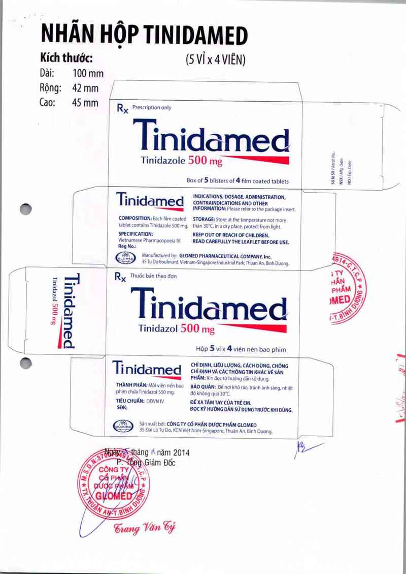 thông tin, cách dùng, giá thuốc Tinidamed - ảnh 2