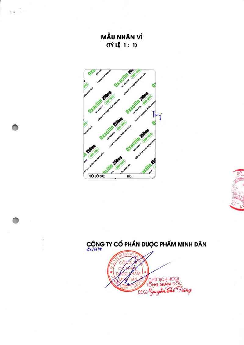 thông tin, cách dùng, giá thuốc Oxacilin 250mg - ảnh 1