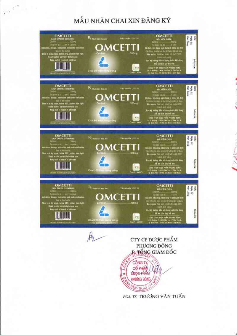 thông tin, cách dùng, giá thuốc Omcetti 300 mg - ảnh 1