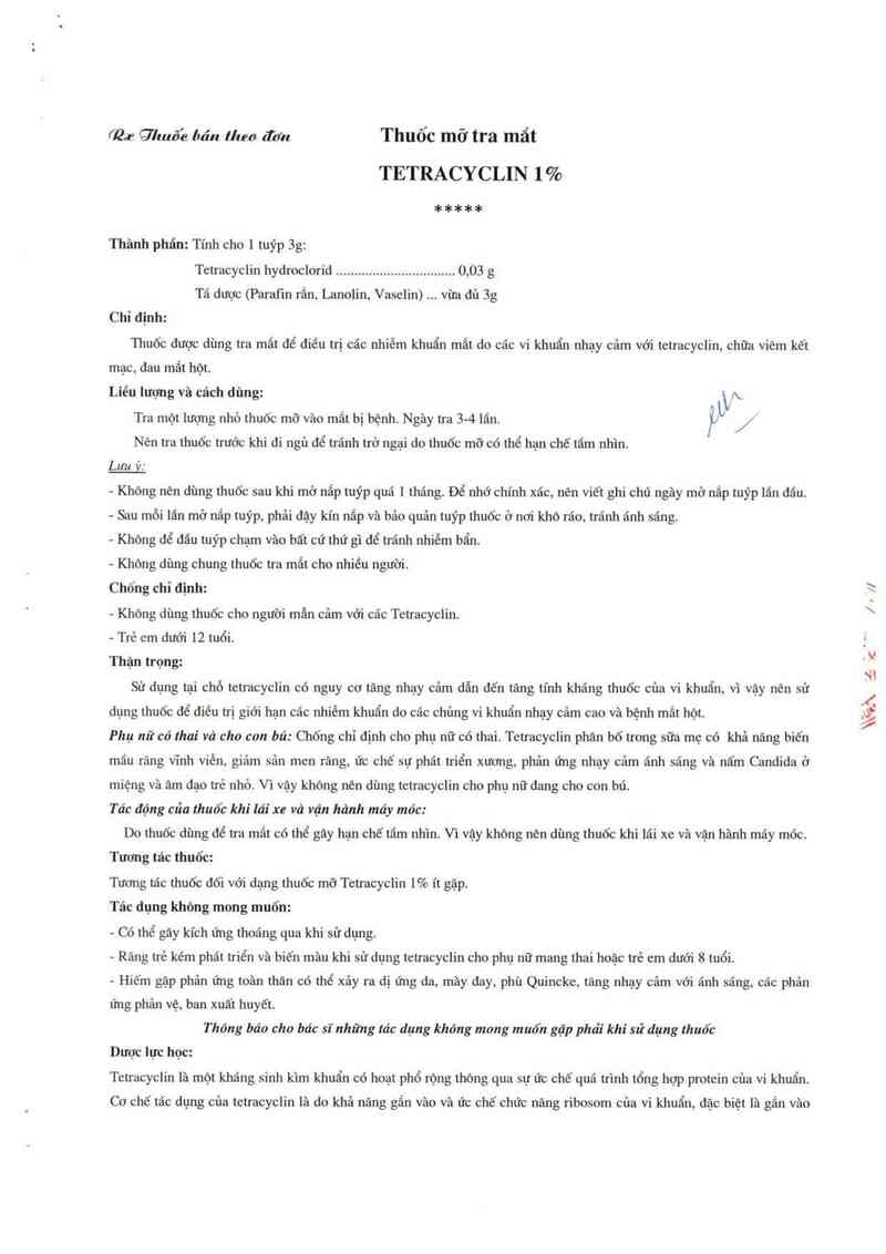 thông tin, cách dùng, giá thuốc Tetracyclin 1% - ảnh 4